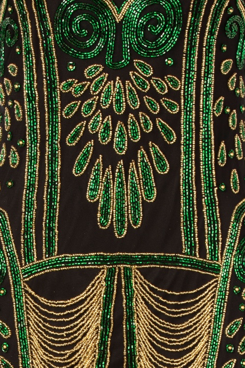 GatsbyLady - Genava Flapper jurk in zwart en groen 2