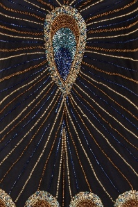 GatsbyLady - Amelia Peacock Flapper jurk in zwart en blauw 4