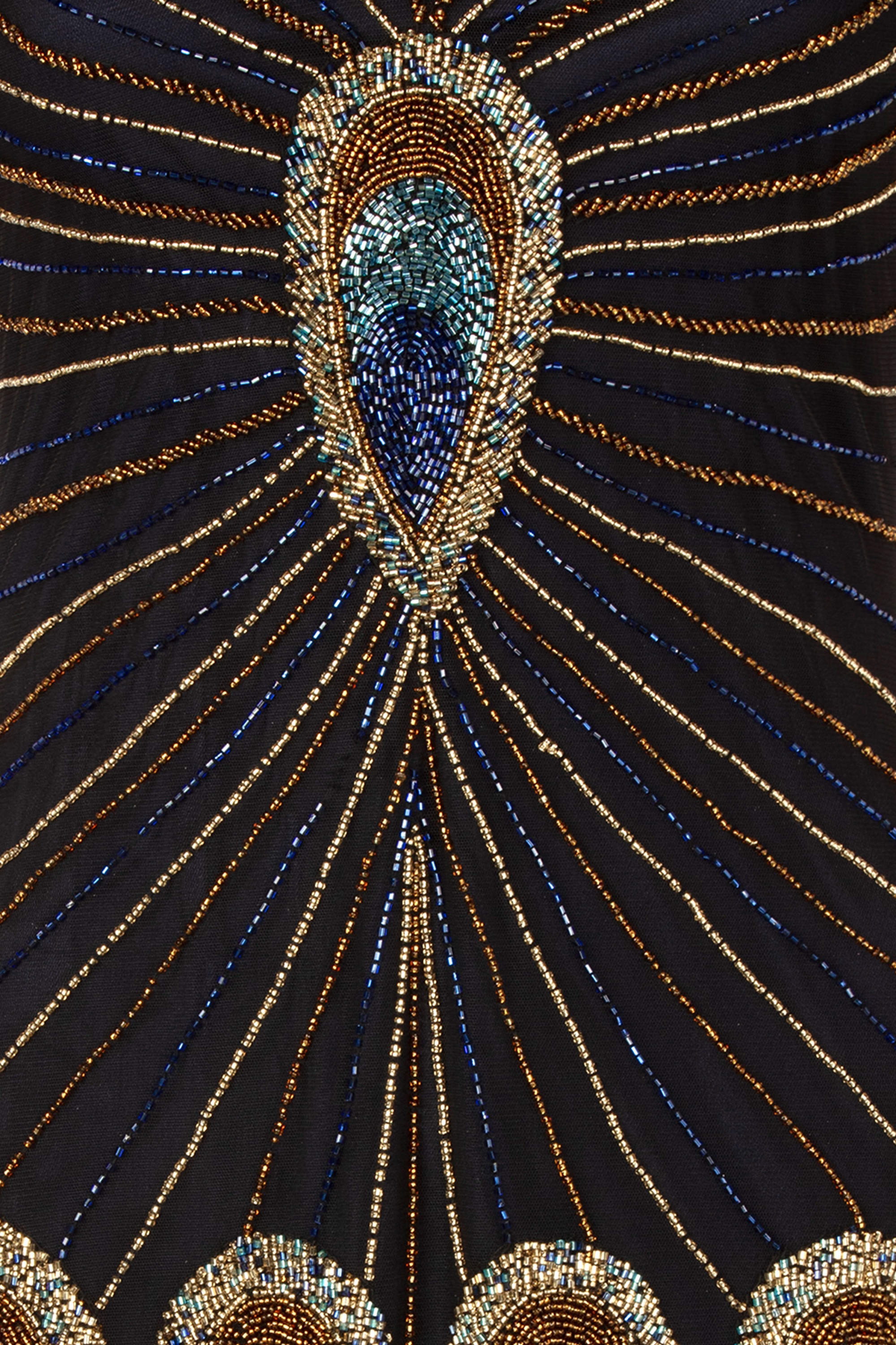 GatsbyLady - Amelia Peacock Flapper jurk in zwart en blauw 4