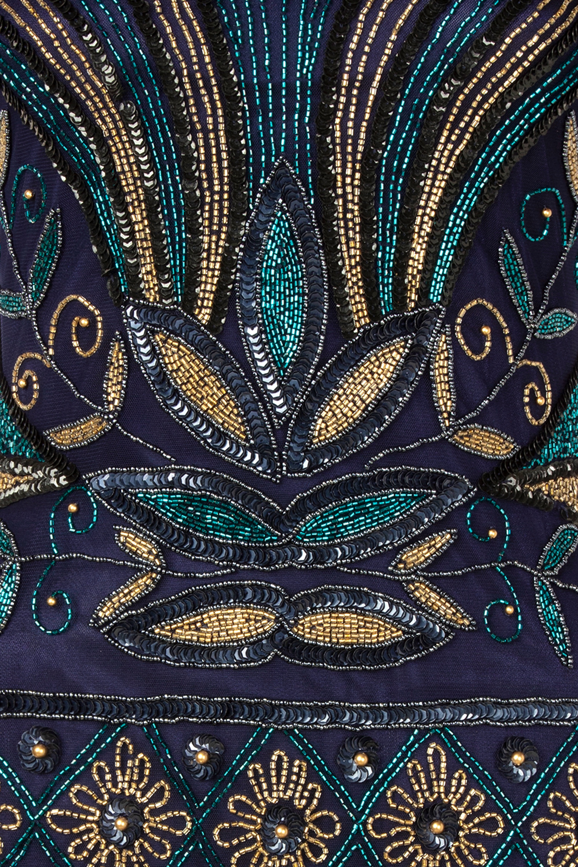 GatsbyLady - Dora Art Deco Flapper jurk in navy 2