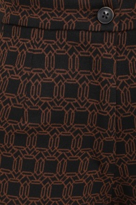 Surkana - Taylor pantalon met grafische print in zwart en bruin 2