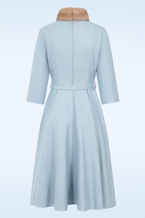 Banned Retro - Icy Charm swing jurk in lichtblauw 3