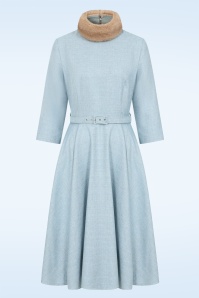 Banned Retro - Icy Charm swing jurk in lichtblauw