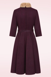 Banned Retro - Cosy Charm swing jurk in bordeauxrood 3