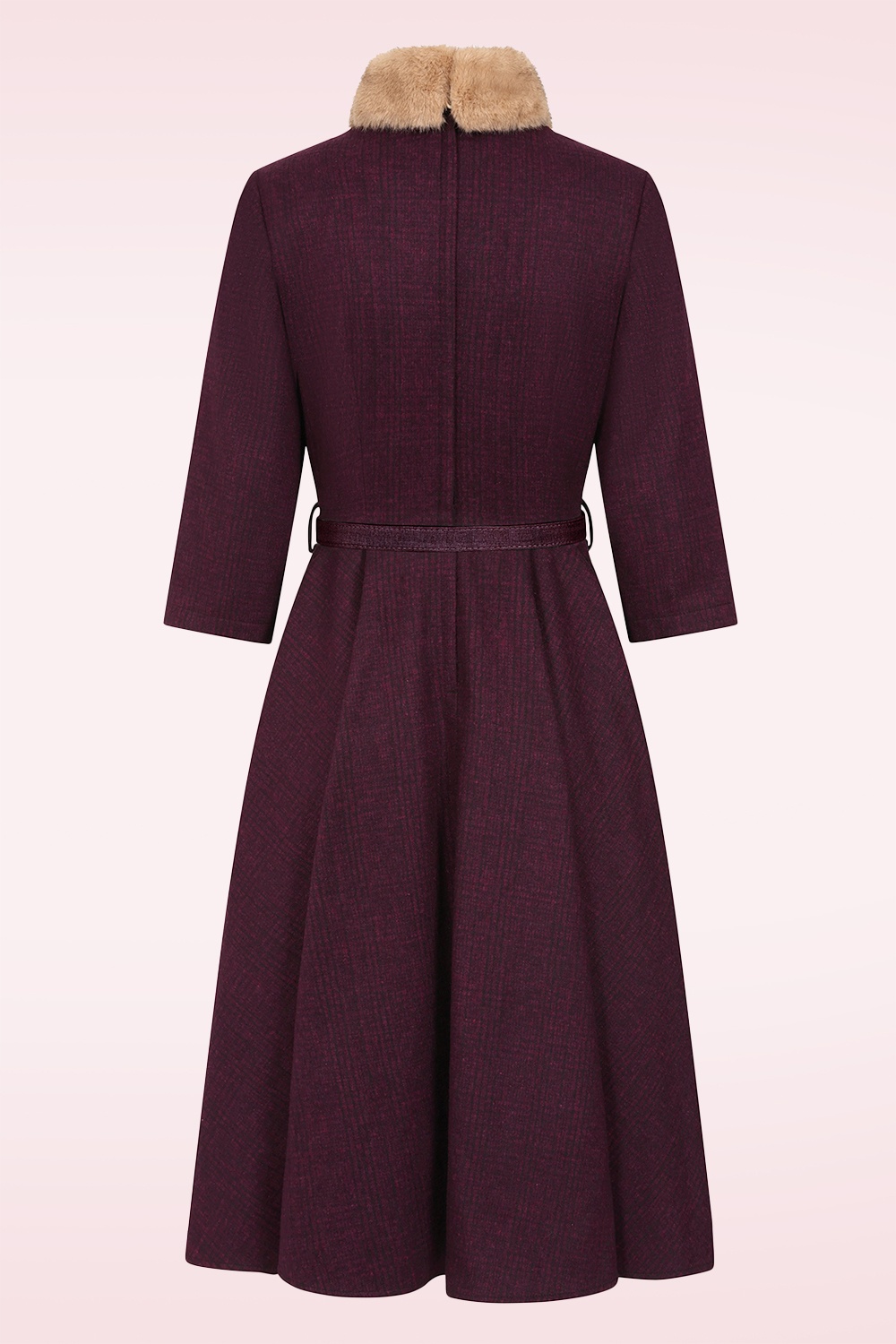 Banned Retro - Cosy Charm swing jurk in bordeauxrood 3