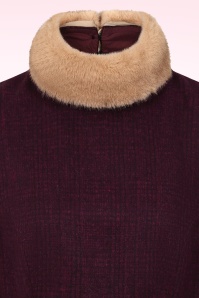 Banned Retro - Cosy Charm swing jurk in bordeauxrood 2