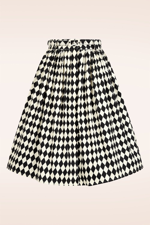 Banned Retro - Harley Swing rok in zwart en wit