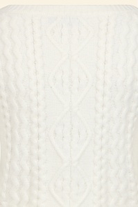 Banned Retro - Winter Whisper kabel gebreide trui in ivoorwit 5