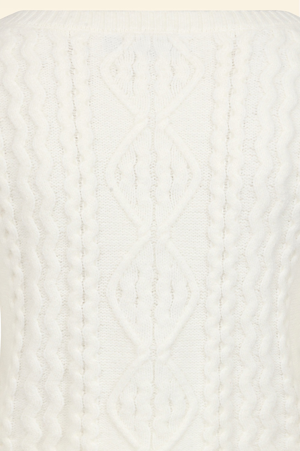 Banned Retro - Winter Whisper kabel gebreide trui in ivoorwit 5