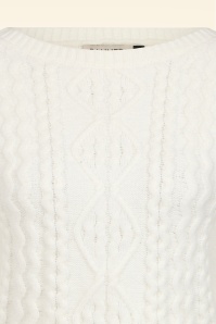 Banned Retro - Winter Whisper kabel gebreide trui in ivoorwit 4