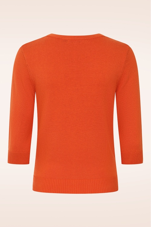 Banned Retro - Purrfectly Pumpkin cardigan in oranje 5