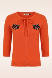 Banned Retro - Purrfectly Pumpkin cardigan in oranje 2