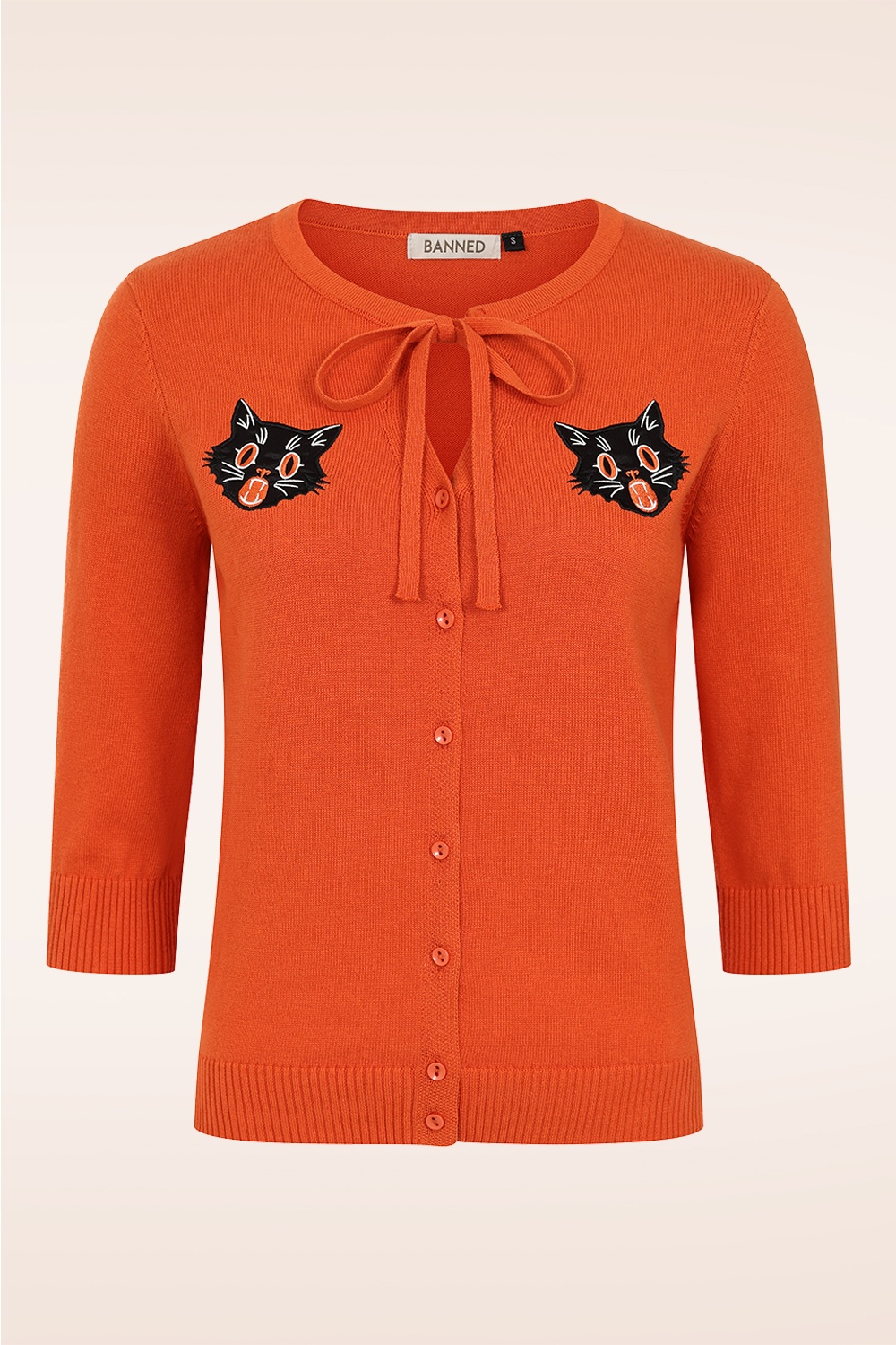 Banned Retro - Purrfectly Pumpkin cardigan in oranje 2