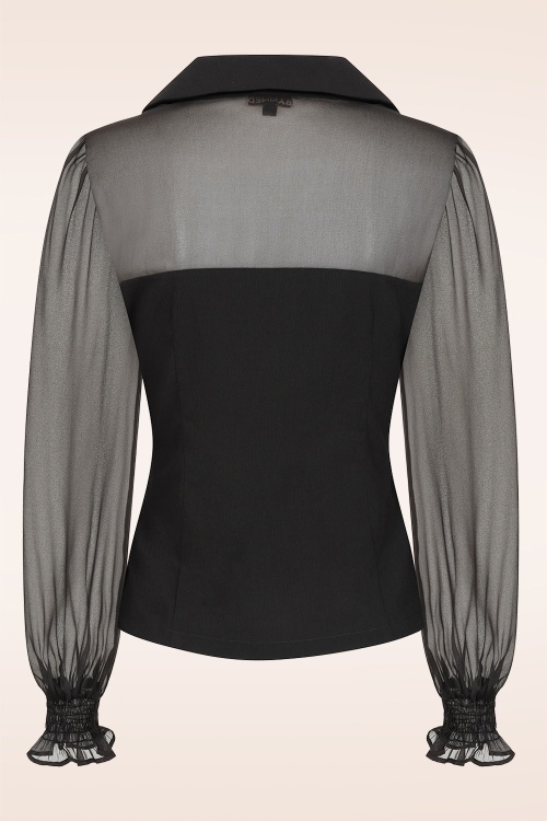 Banned Retro - Bernice blouse in zwart 6