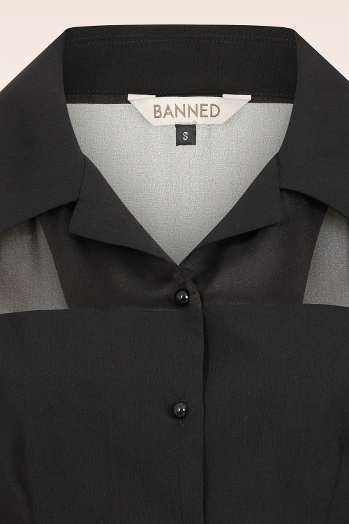 Banned Retro - Bernice blouse in zwart 4