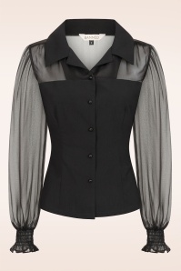 Banned Retro - Bernice blouse in zwart 2