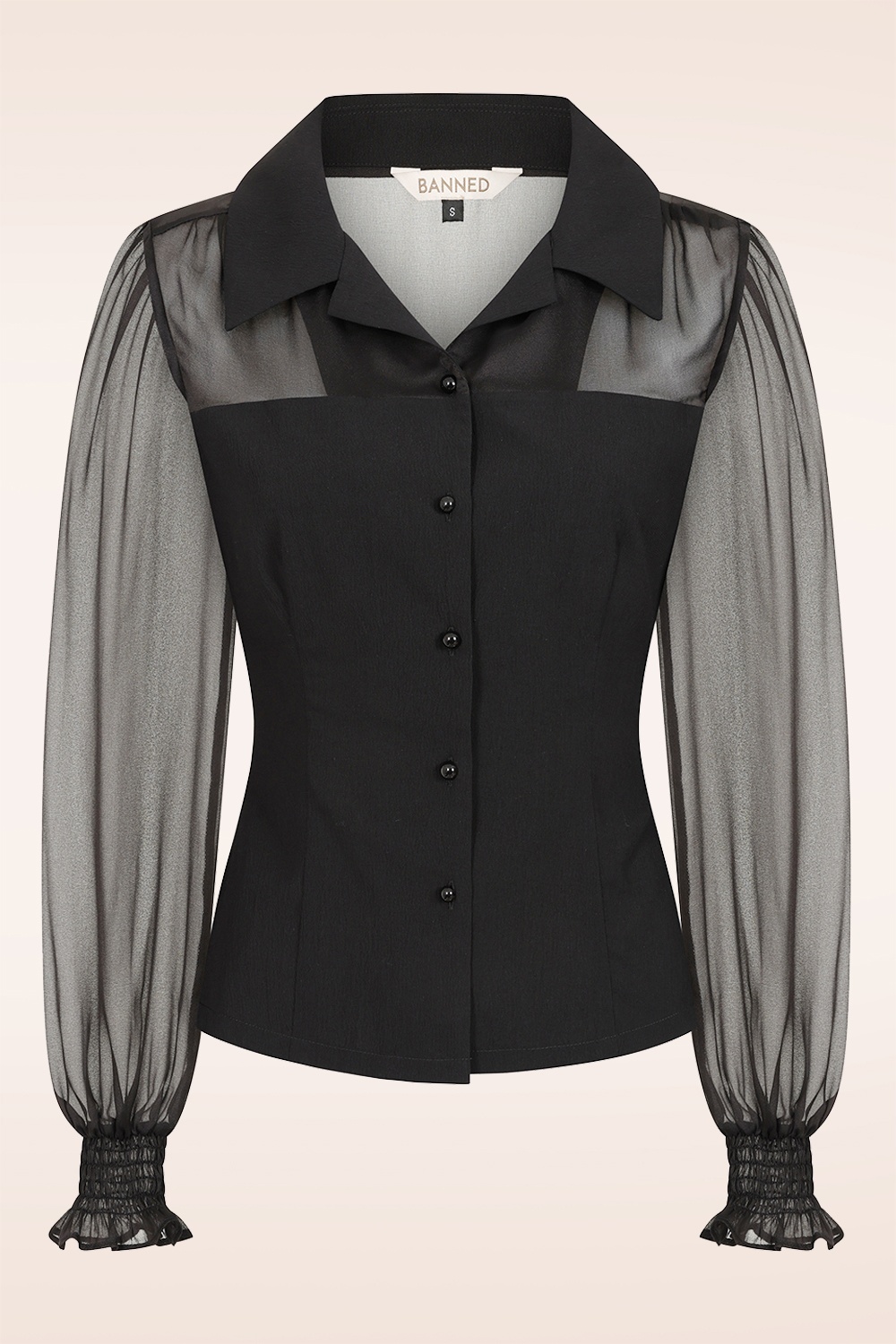 Banned Retro - Bernice blouse in zwart 2