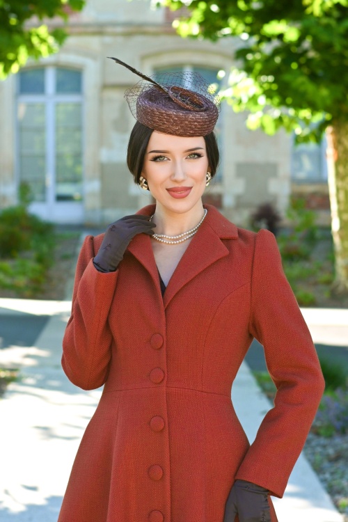 Hearts & Roses - Harper swing jas in roestbruin 3