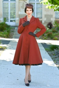 Hearts & Roses - Harper swing jas in roestbruin