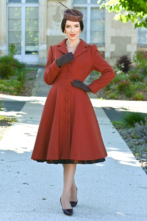 Hearts & Roses - Harper swing jas in roestbruin