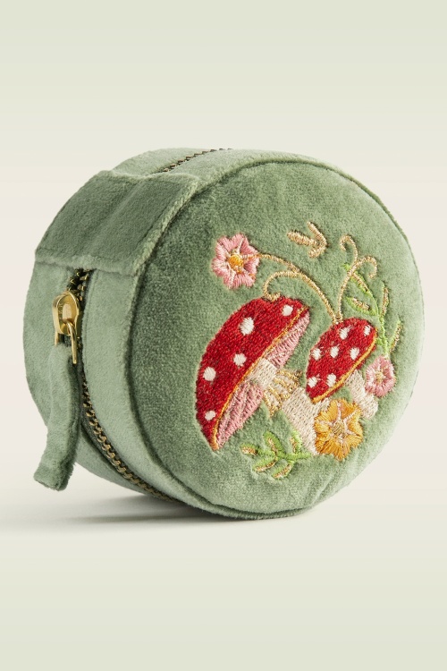 Powder - Toadstools fluwelen coin purse in groen