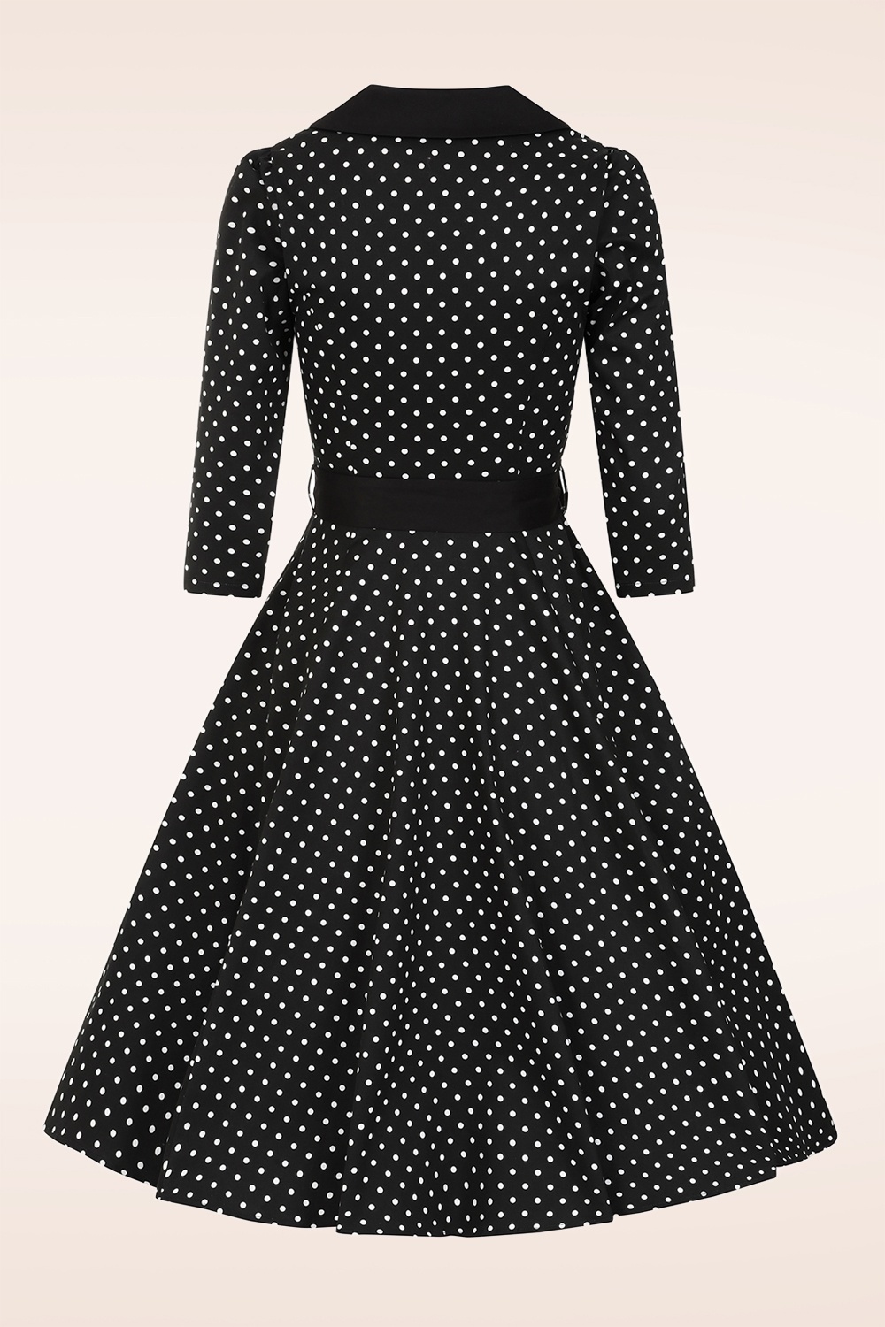 Hearts & Roses - Dotty Darling polkadot swing jurk in zwart 5