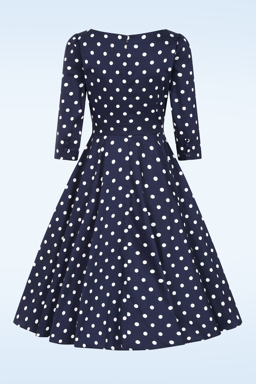 Hearts & Roses - Polka Charm swing jurk in marineblauw 5
