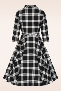 Hearts & Roses - Checkmate Charm swing jurk in zwart en wit 5