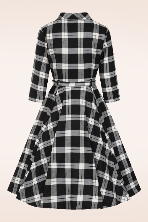 Hearts & Roses - Checkmate Charm swing jurk in zwart en wit 5