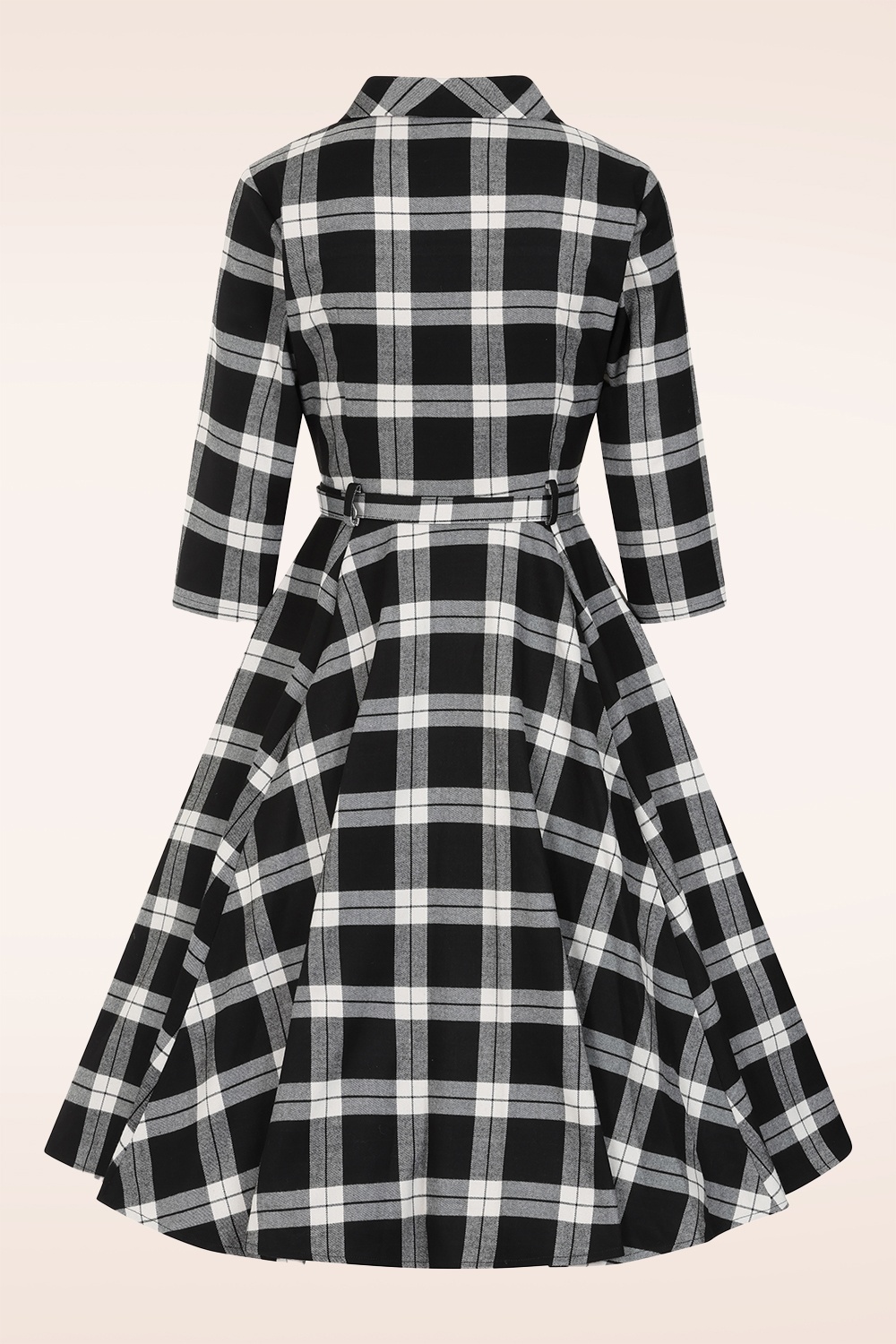 Hearts & Roses - Checkmate Charm swing jurk in zwart en wit 5