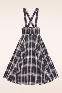 Hearts & Roses - Clara Tartan swing rok in zwart 4