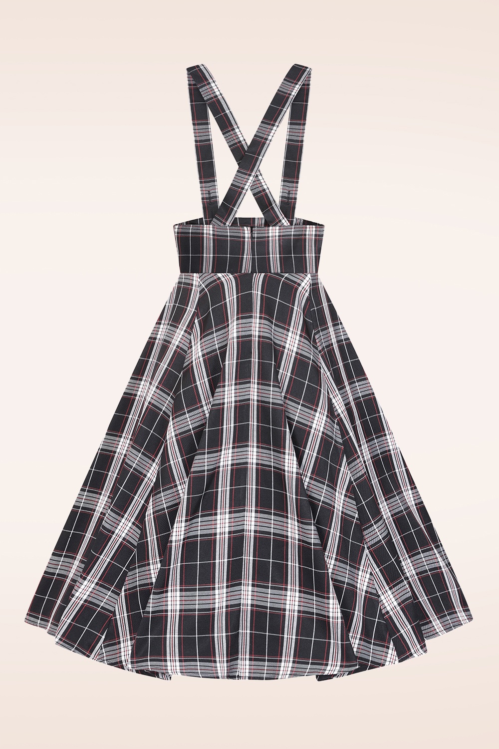 Hearts & Roses - Clara Tartan swing rok in zwart 4