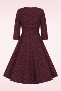 Hearts & Roses - Ramona swing jurk met bolero in bordeauxrood 7