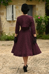Hearts & Roses - Ramona swing jurk met bolero in bordeauxrood 4