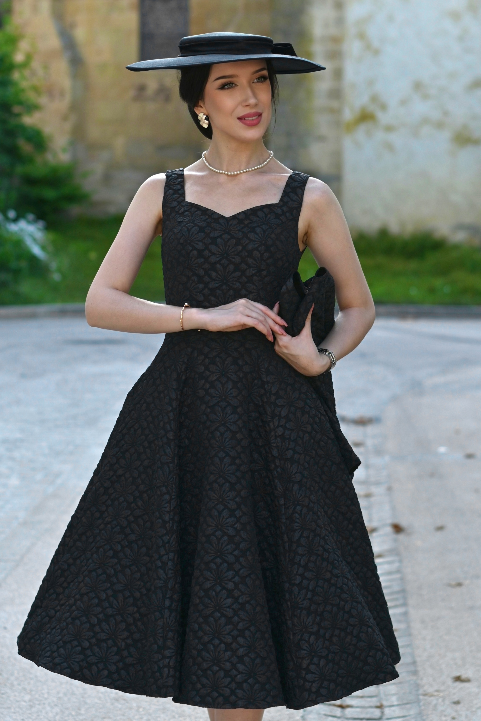 Hearts & Roses - Ramona swing jurk met bolero in zwart 3