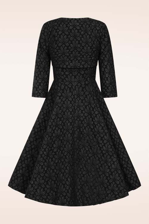 Hearts & Roses - Ramona swing jurk met bolero in zwart 6