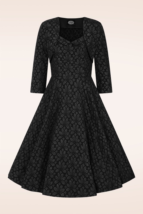 Hearts & Roses - Ramona swing jurk met bolero in zwart 5