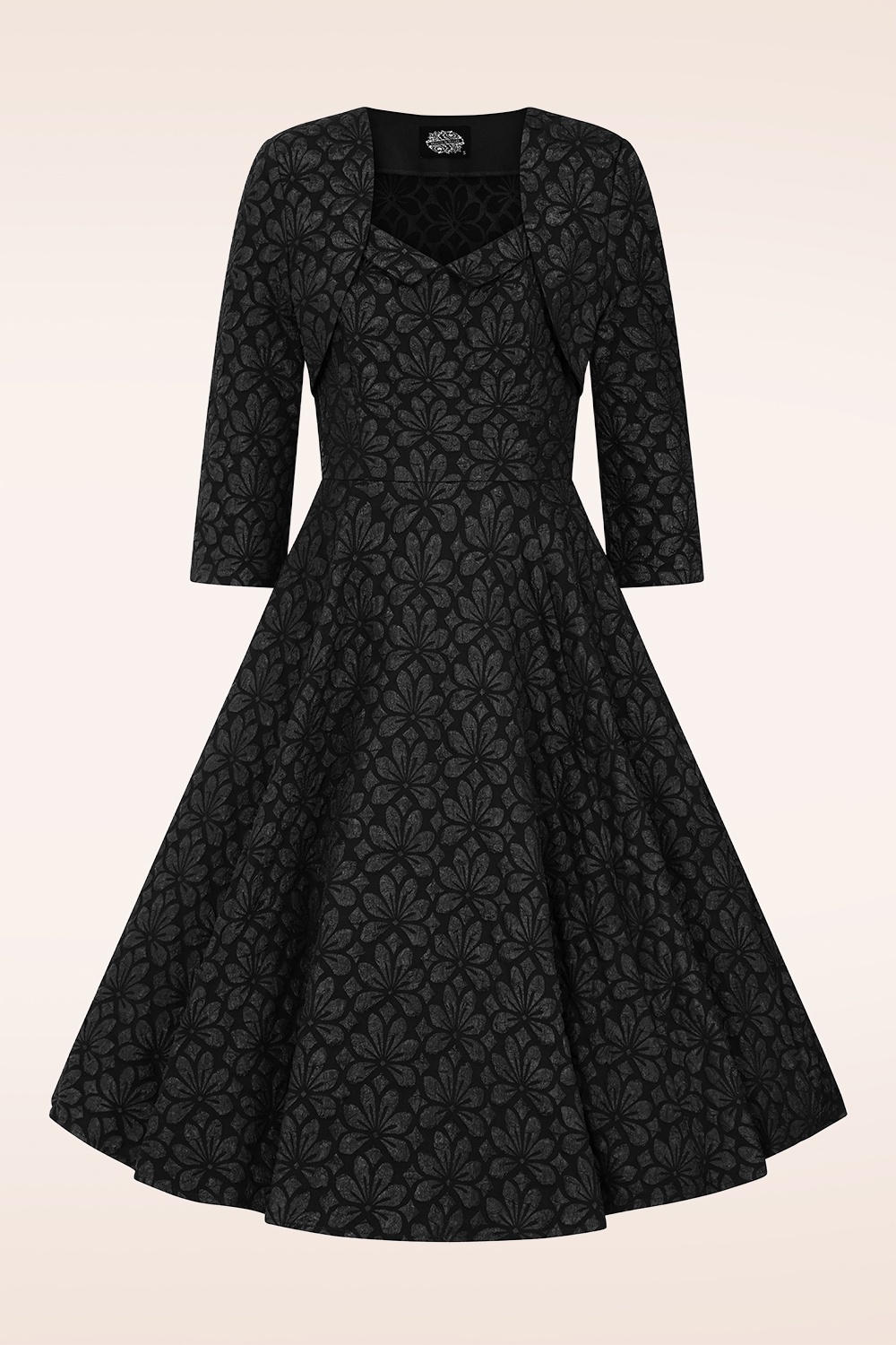 Hearts & Roses - Ramona swing jurk met bolero in zwart 5