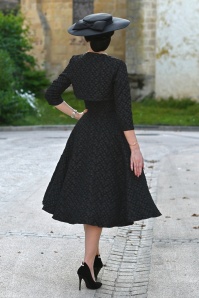 Hearts & Roses - Ramona swing jurk met bolero in zwart 4