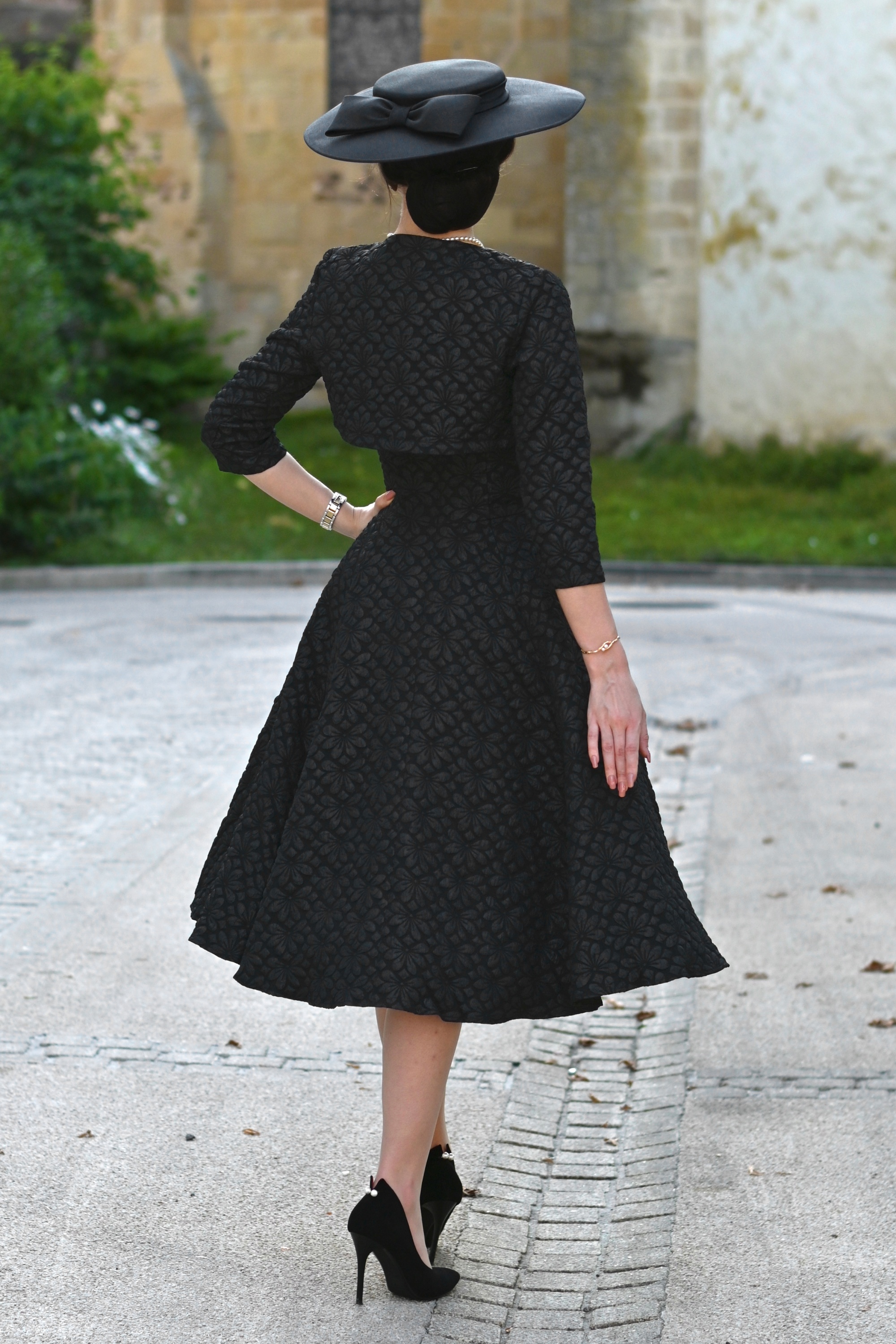 Hearts & Roses - Ramona swing jurk met bolero in zwart 4