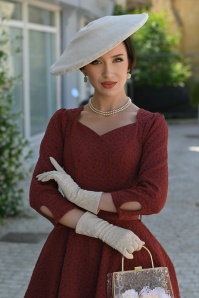 Hearts & Roses - Rustic Romance swing jurk in donker terracotta  3