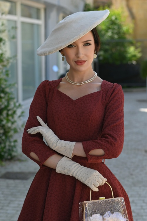 Hearts & Roses - Rustic Romance swing jurk in donker terracotta  2