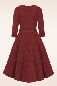 Hearts & Roses - Rustic Romance swing jurk in donker terracotta  6
