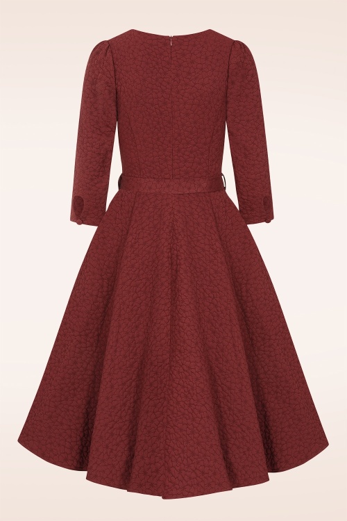 Hearts & Roses - Rustic Romance swing jurk in donker terracotta  6