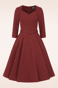 Hearts & Roses - Rustic Romance swing jurk in donker terracotta  5