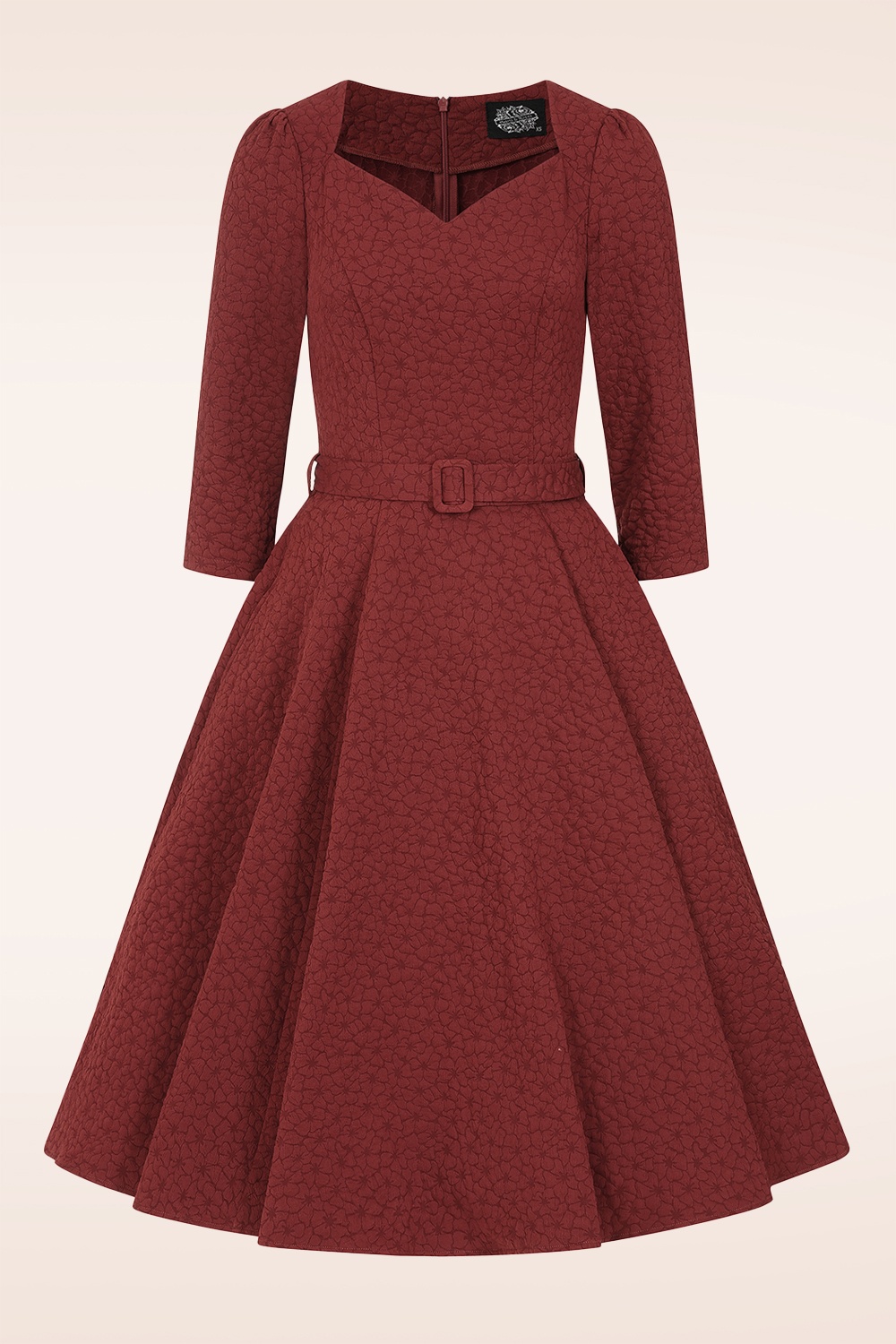 Hearts & Roses - Rustic Romance swing jurk in donker terracotta  5