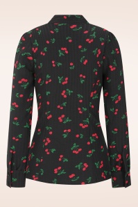 Hearts & Roses - Cherry Kiss blouse in zwart 5