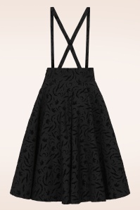 Banned Retro - Witching Hour swing rok met bretels in zwart 2