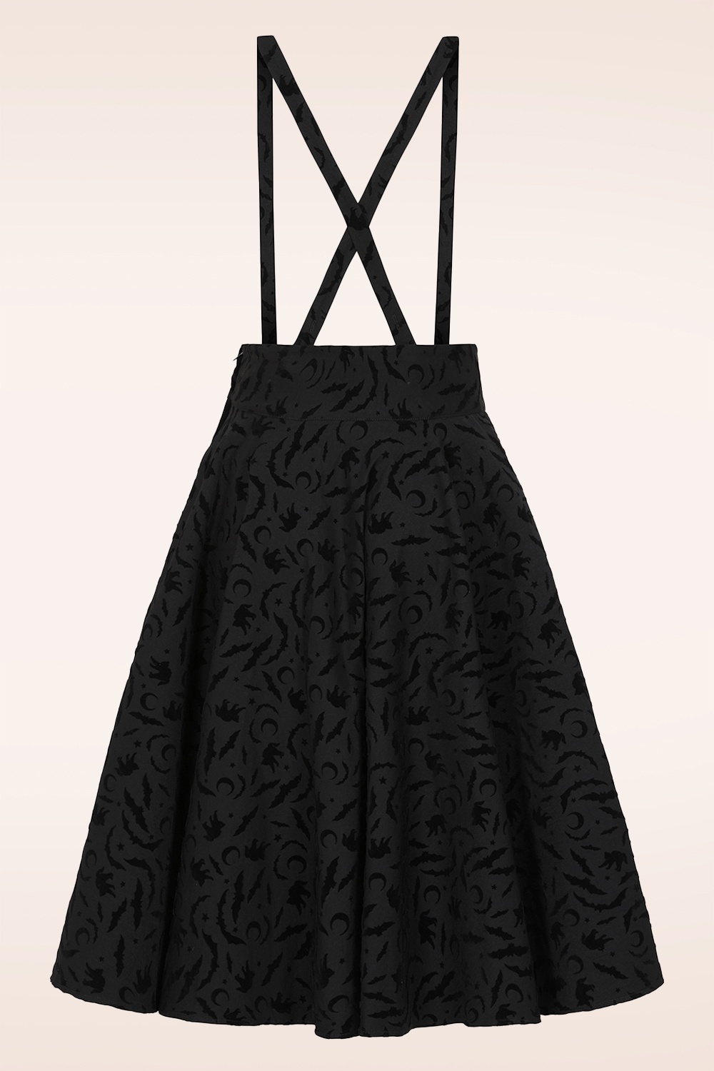 Banned Retro - Witching Hour swing rok met bretels in zwart 2