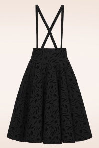 Banned Retro - Witching Hour swing rok met bretels in zwart